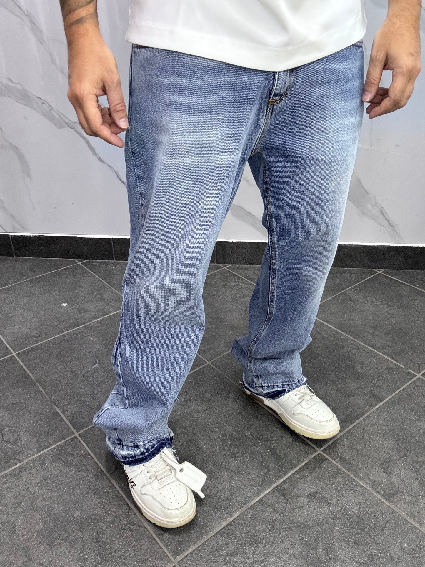 Flared sabbia blu