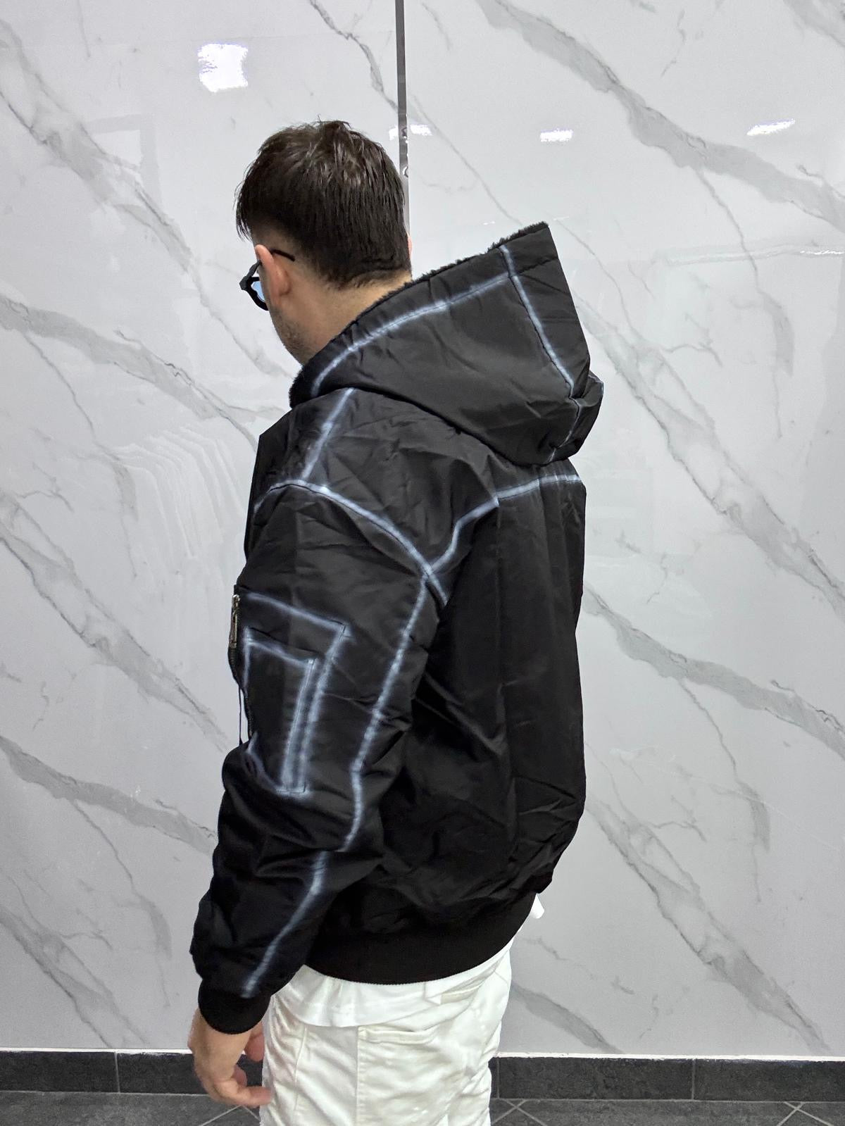 Bomber reversibile sfumato nero