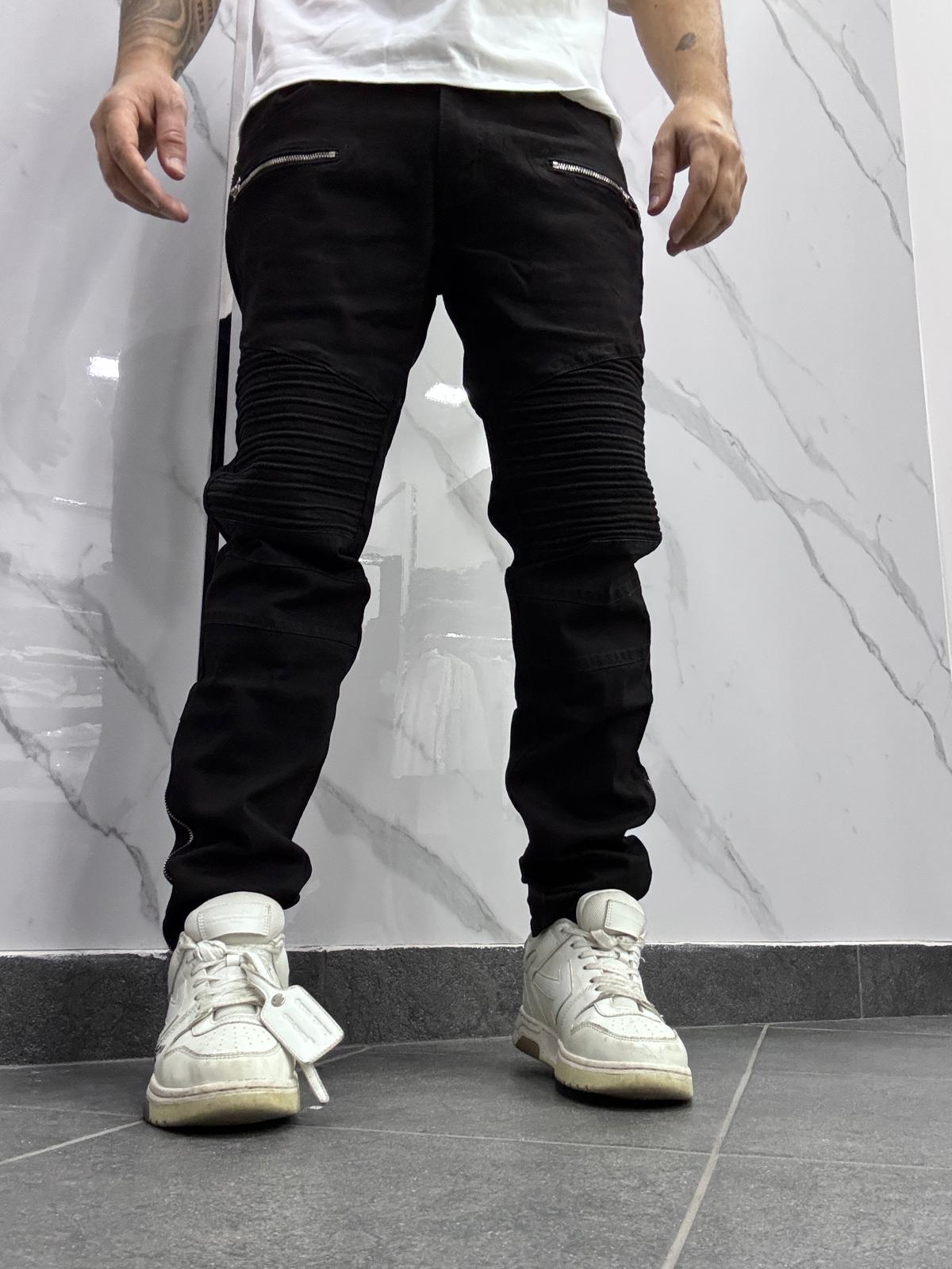 Byker nero doppia zip
