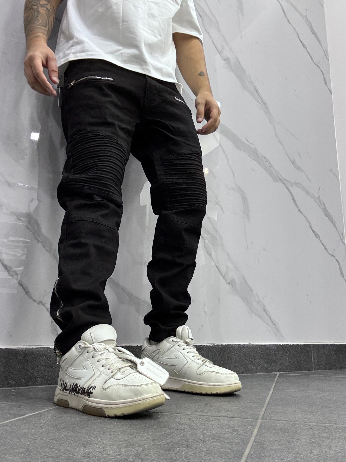 Byker nero doppia zip