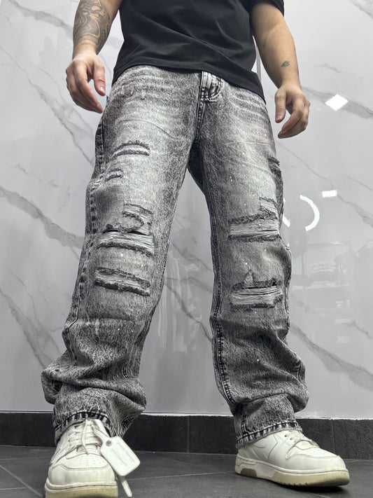 Baggy rotture grigio