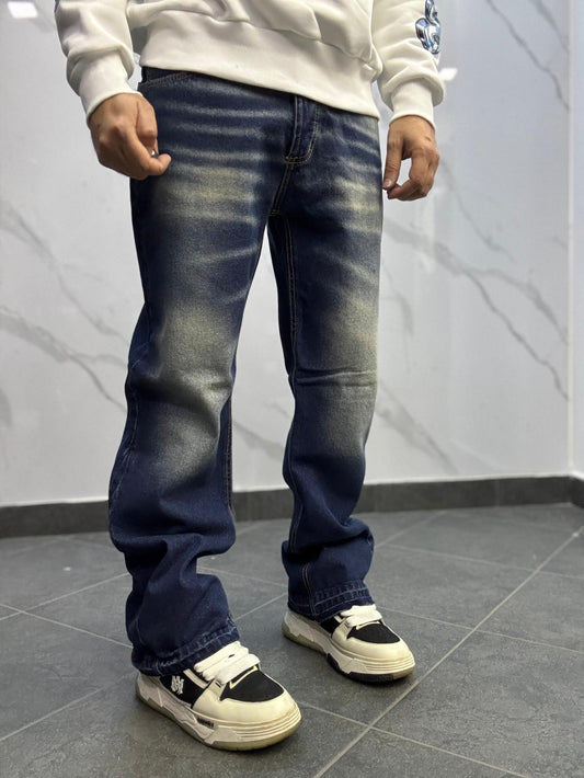 Flared sabbiato blu