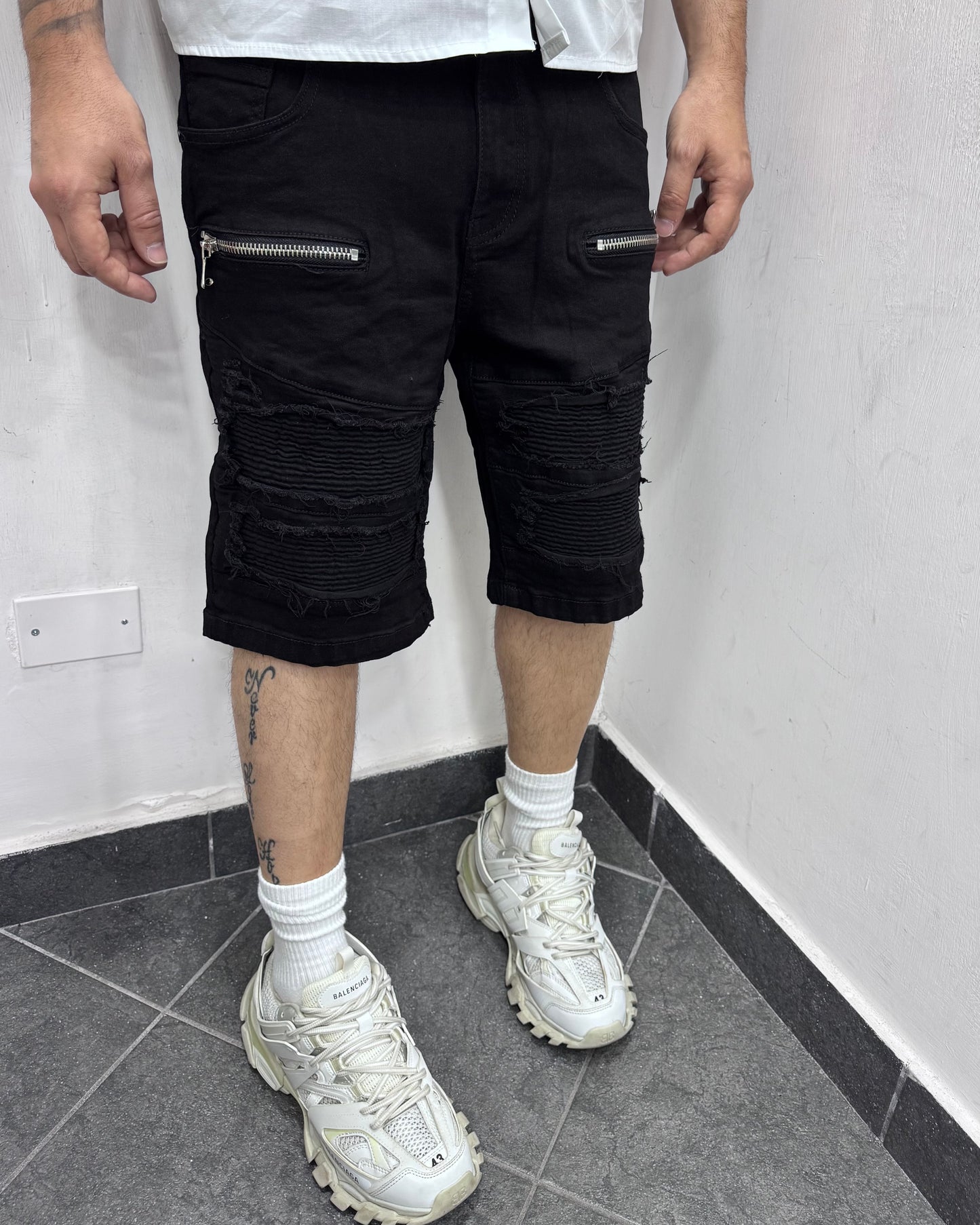 Bermuda Byker doppia zip black