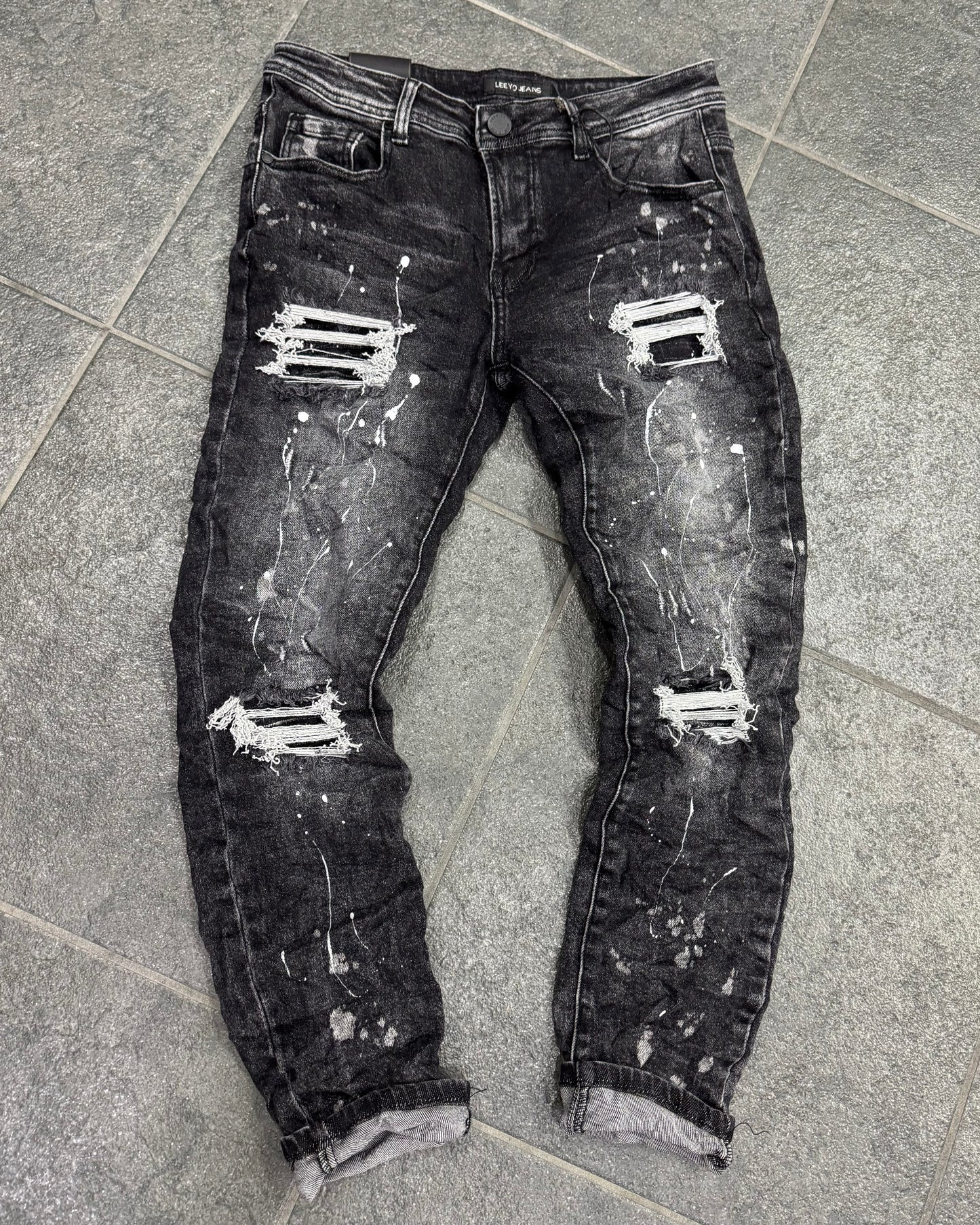 Jeans D2 black rotture