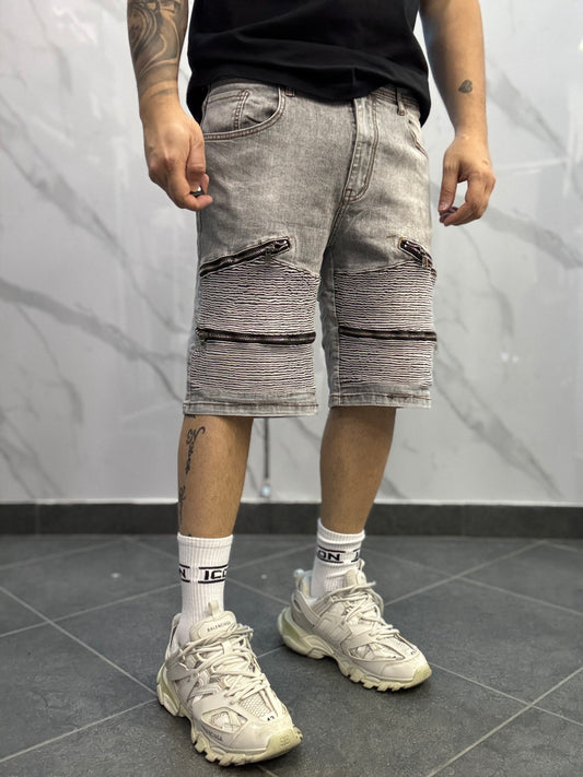 Bermuda 4 zip grigio