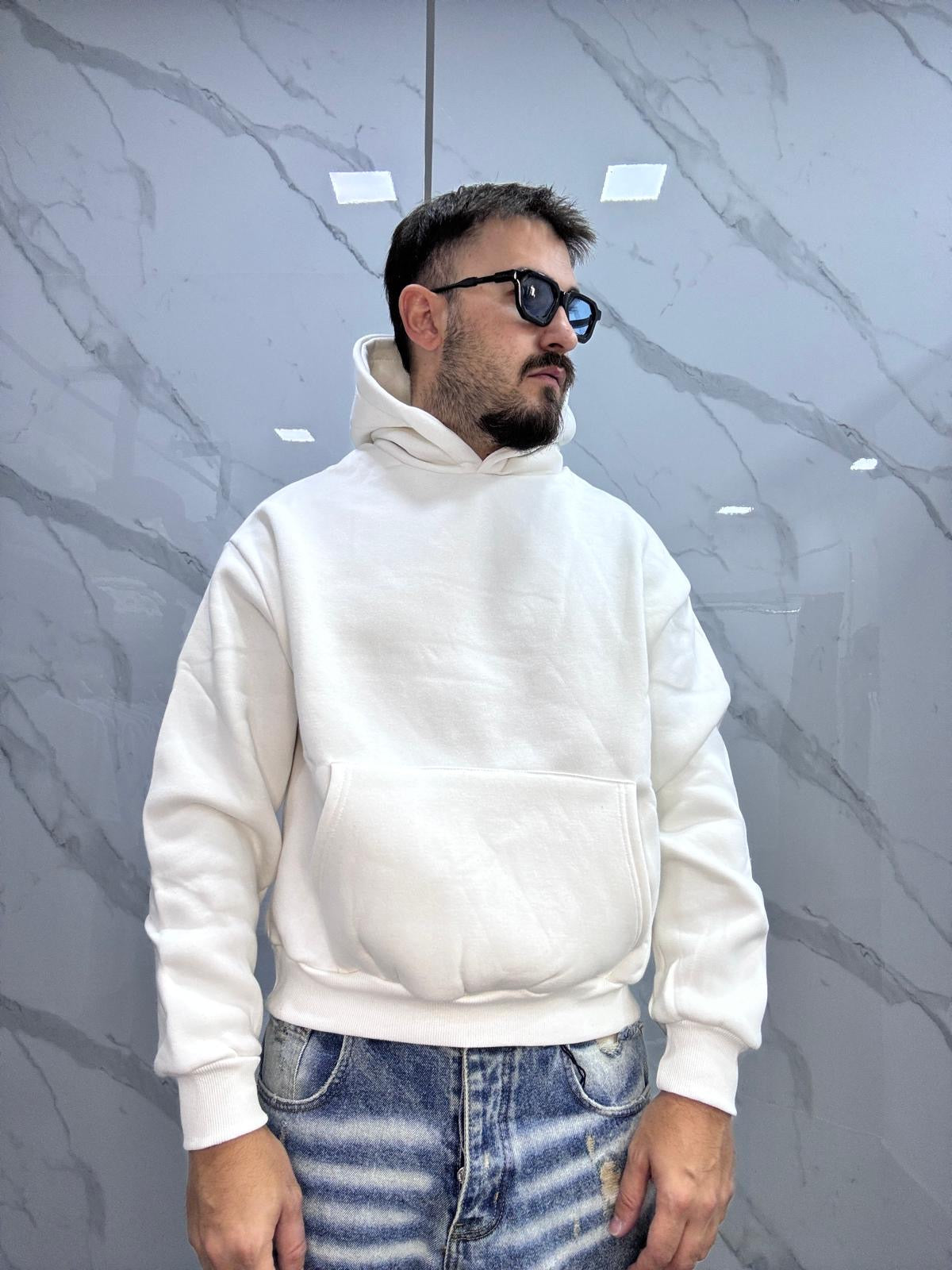 Felpa basic boxy fit cappuccio