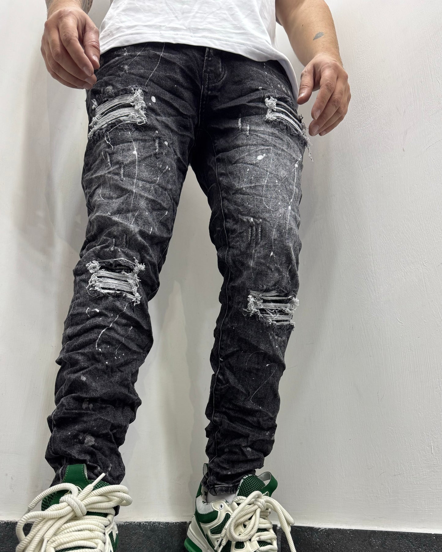 Jeans D2 black rotture