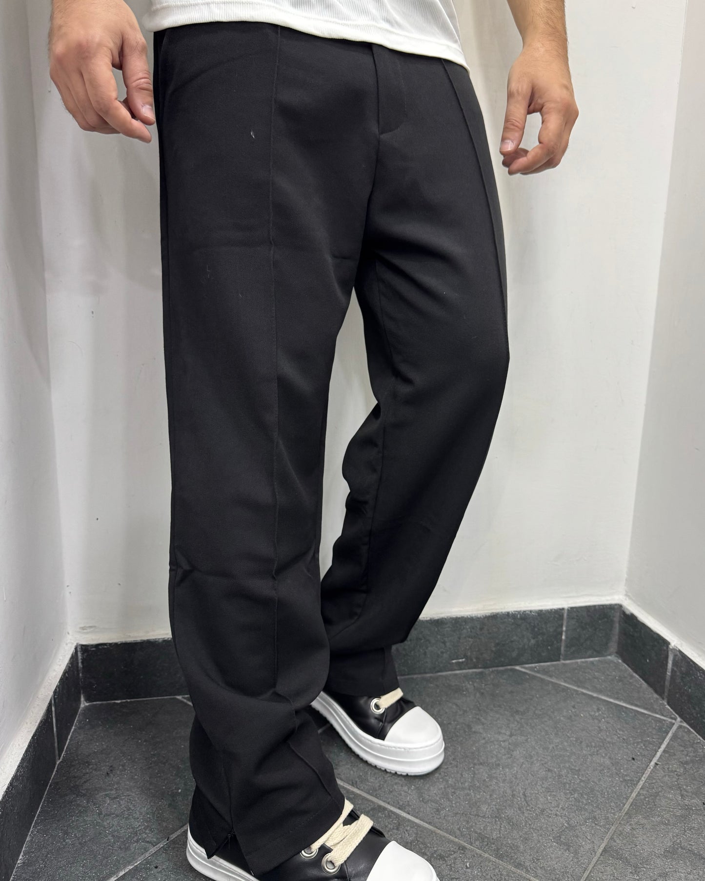 Pantalone easy zip nero