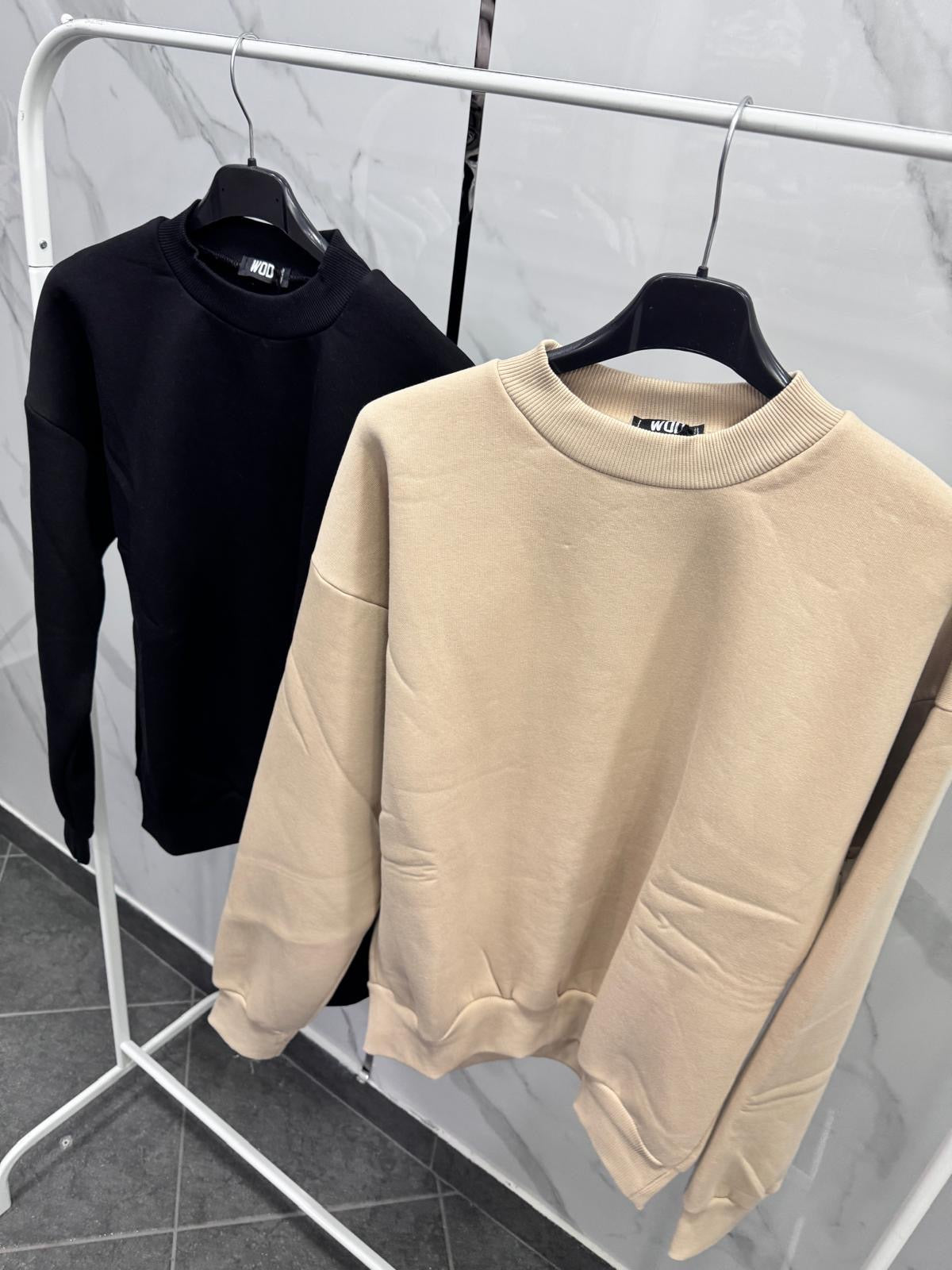 Felpa basic mezzocollo