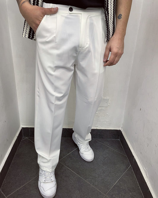 Pantalone JW fondo largo bianco