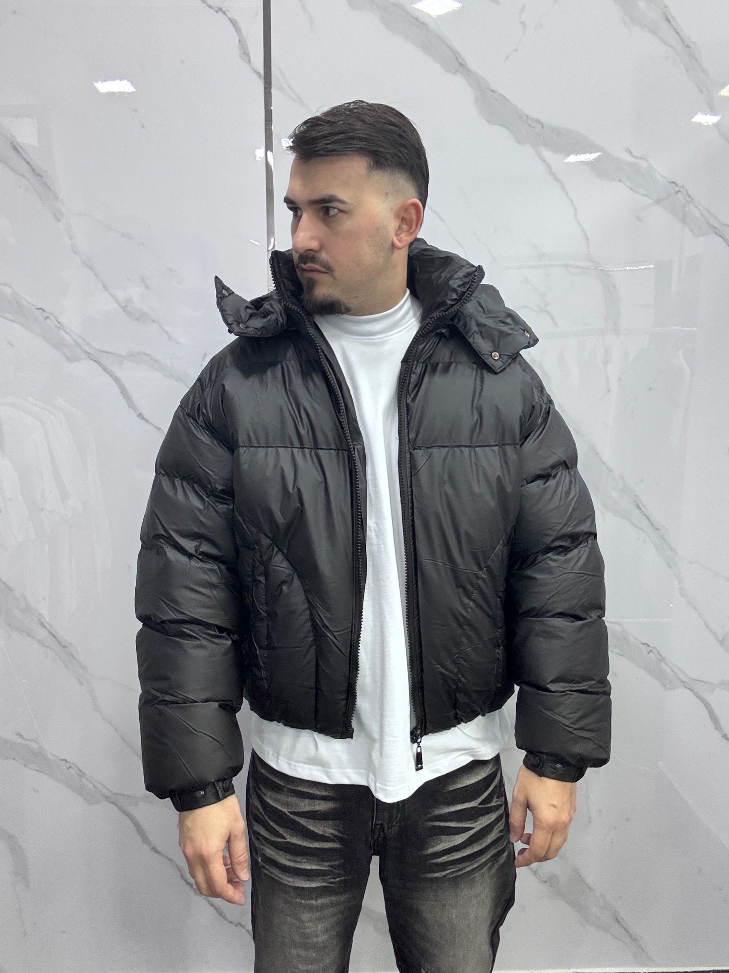 Puffer spalmato crop