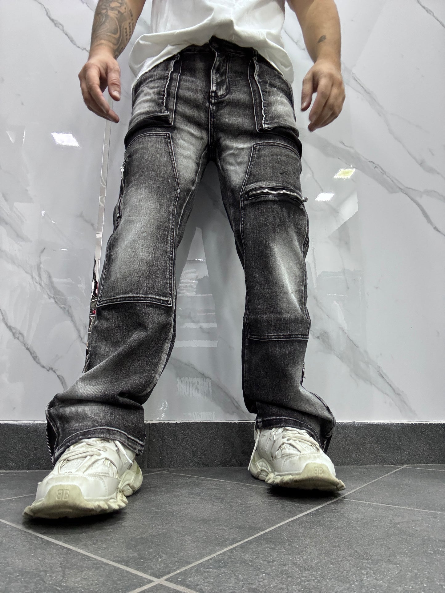 Jeans combat grigio