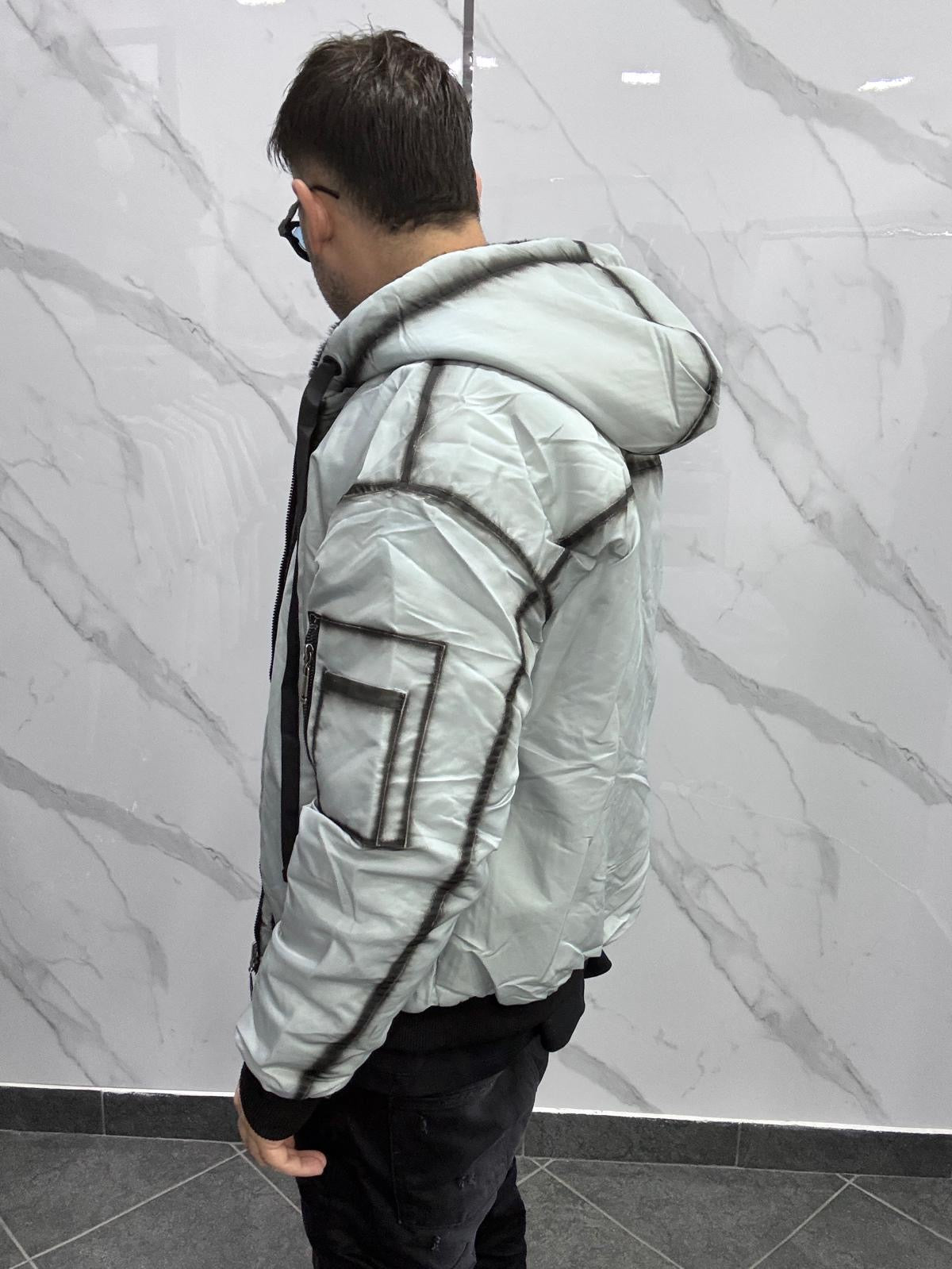 Bomber reversibile sfumato grigio