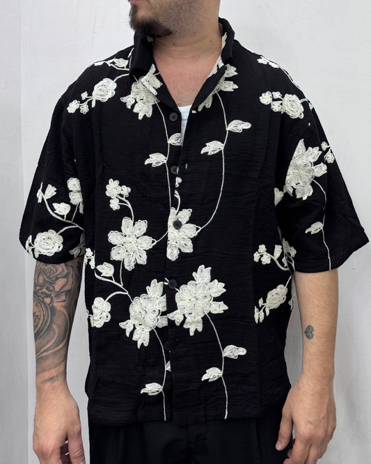 Camicia crop floreal