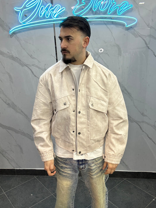 Giubbotto crop marmorizzato