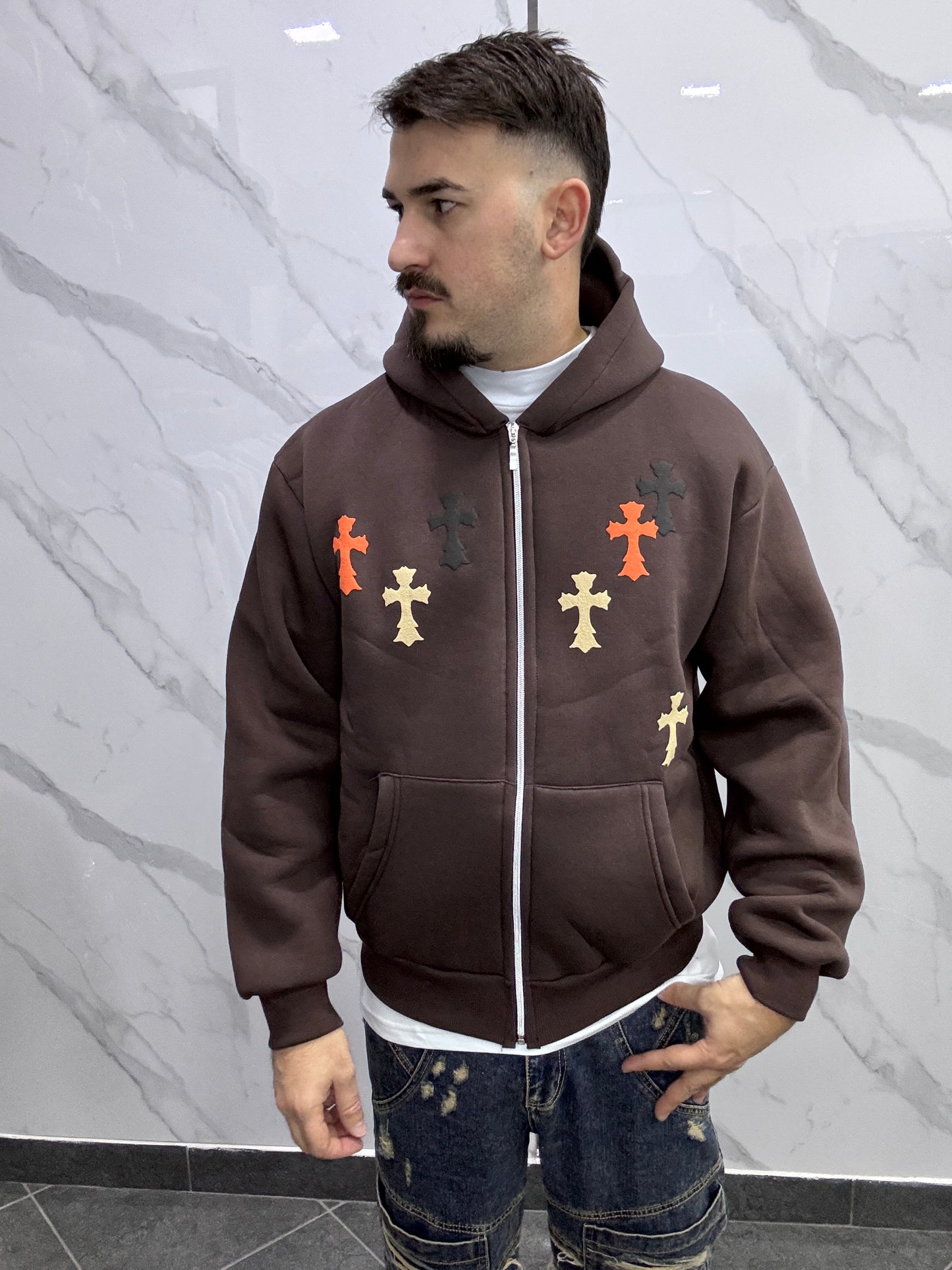 Hoddie zip cross