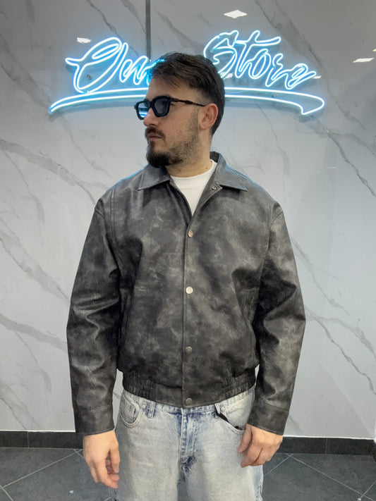 Jacket ecopelle marmorizzato