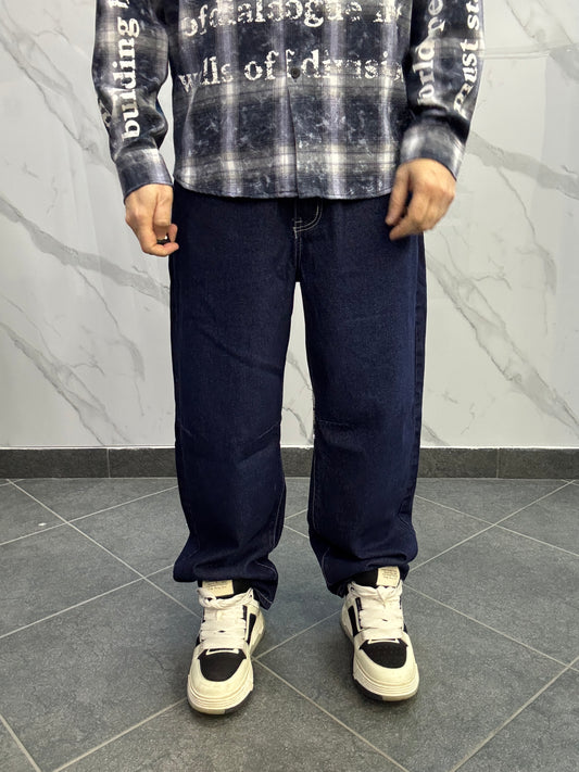 Ballon blu cuciture bianche