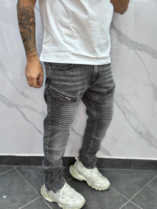 Byker doppia zip grigio