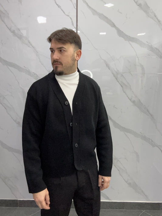 Cardigan nero crop