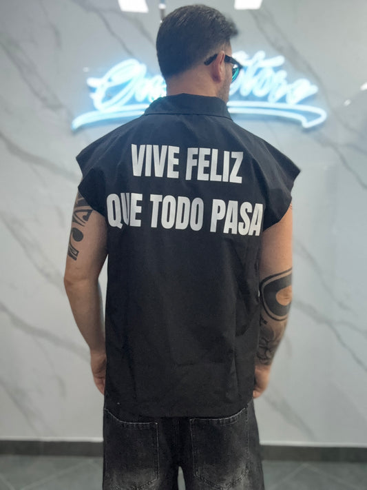 Camicia smanicato VIVE FELIZ
