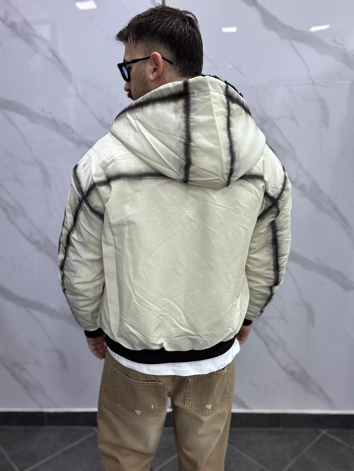 Bomber reversibile sfumato beige