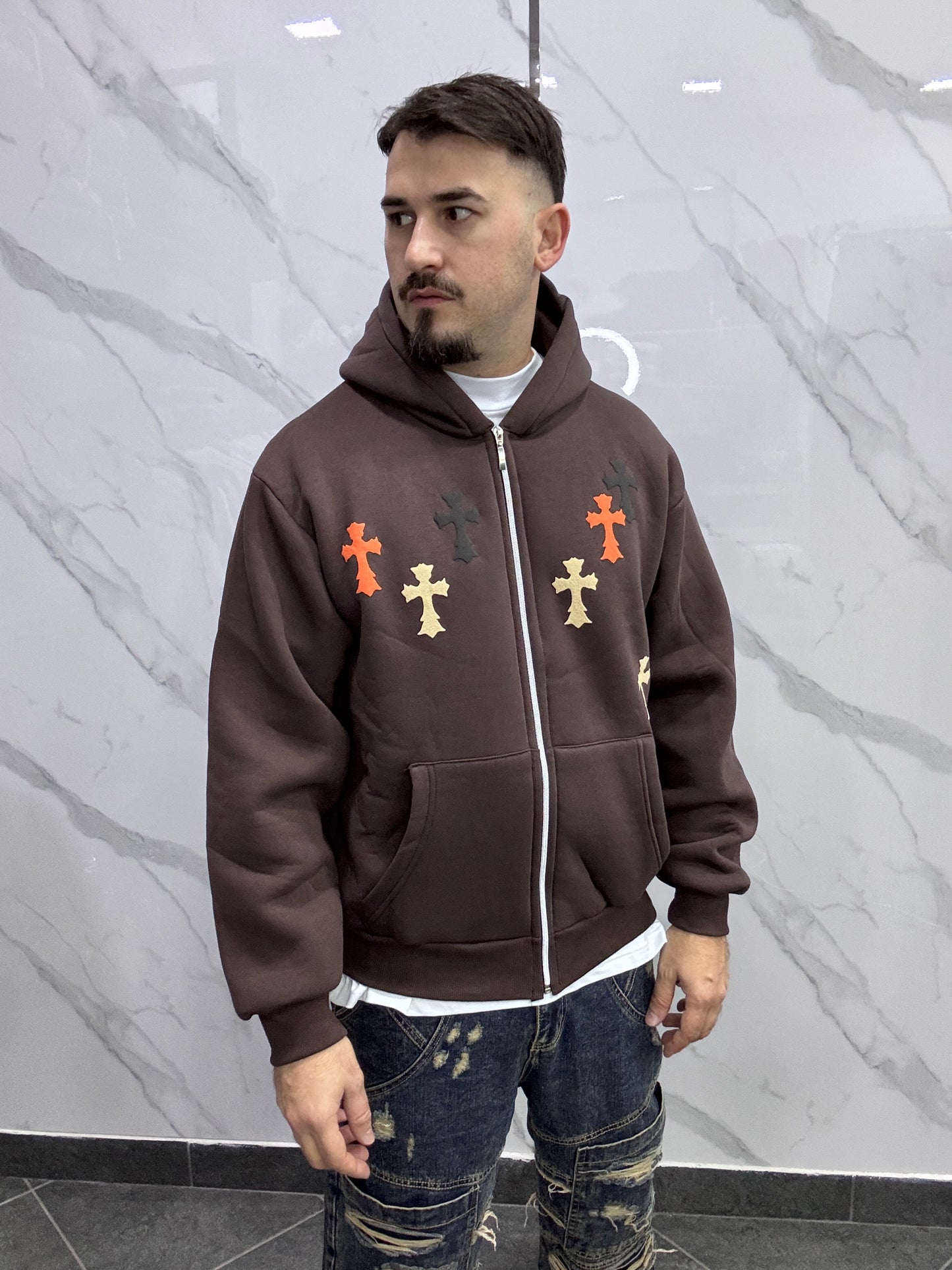 Hoddie zip cross