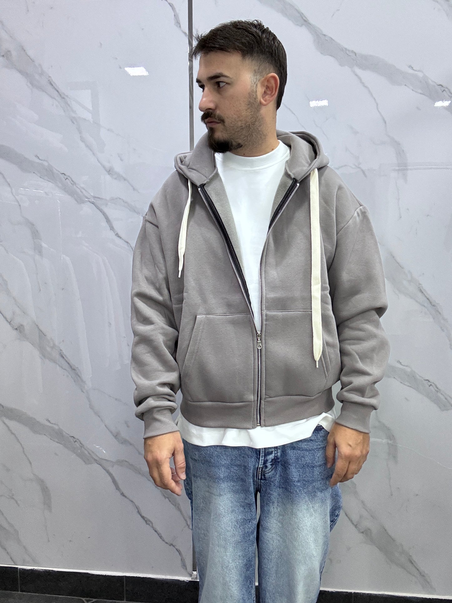Felpa Boxy zip