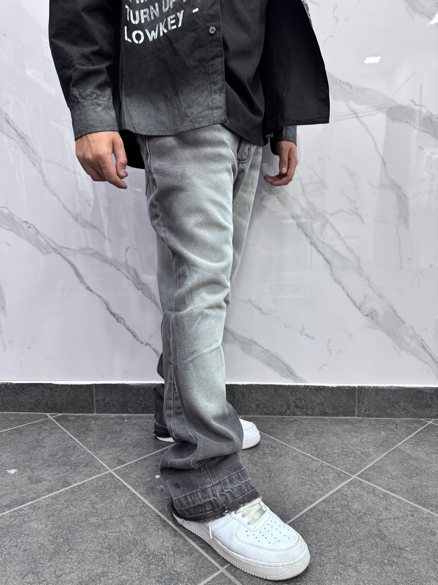 Jeans Flared grigio