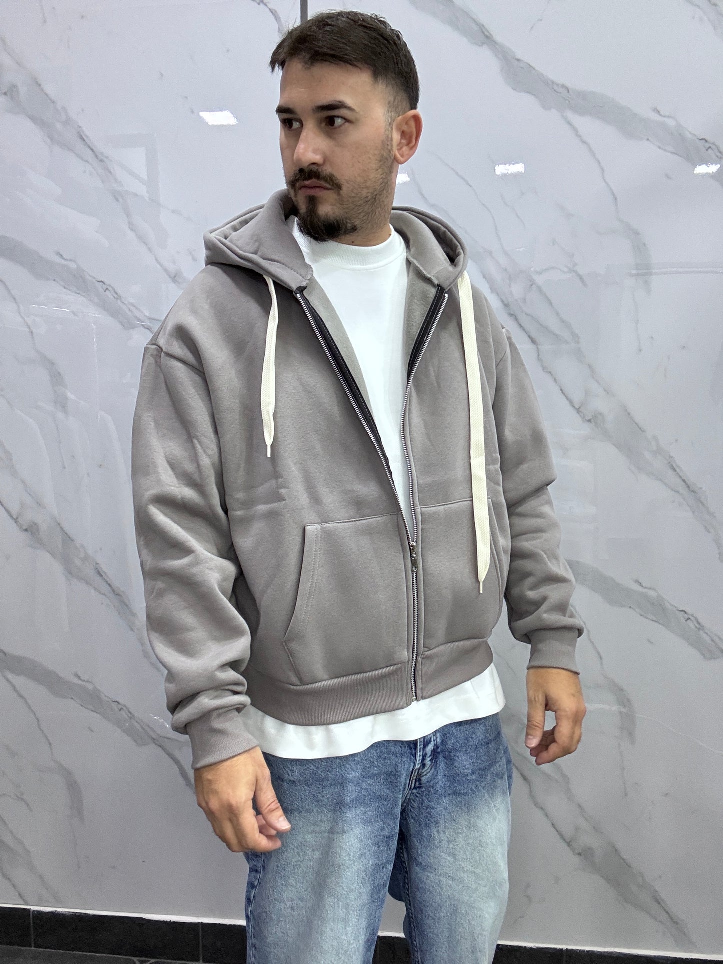 Felpa Boxy zip