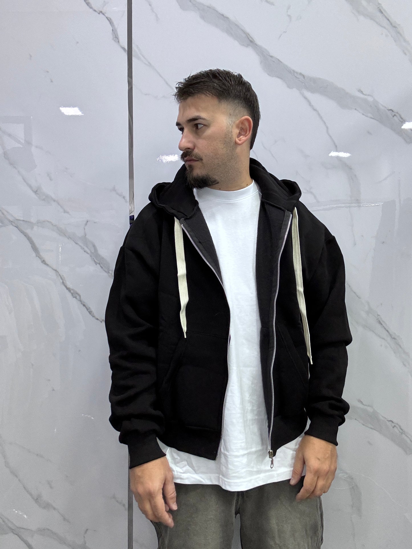 Felpa Boxy zip