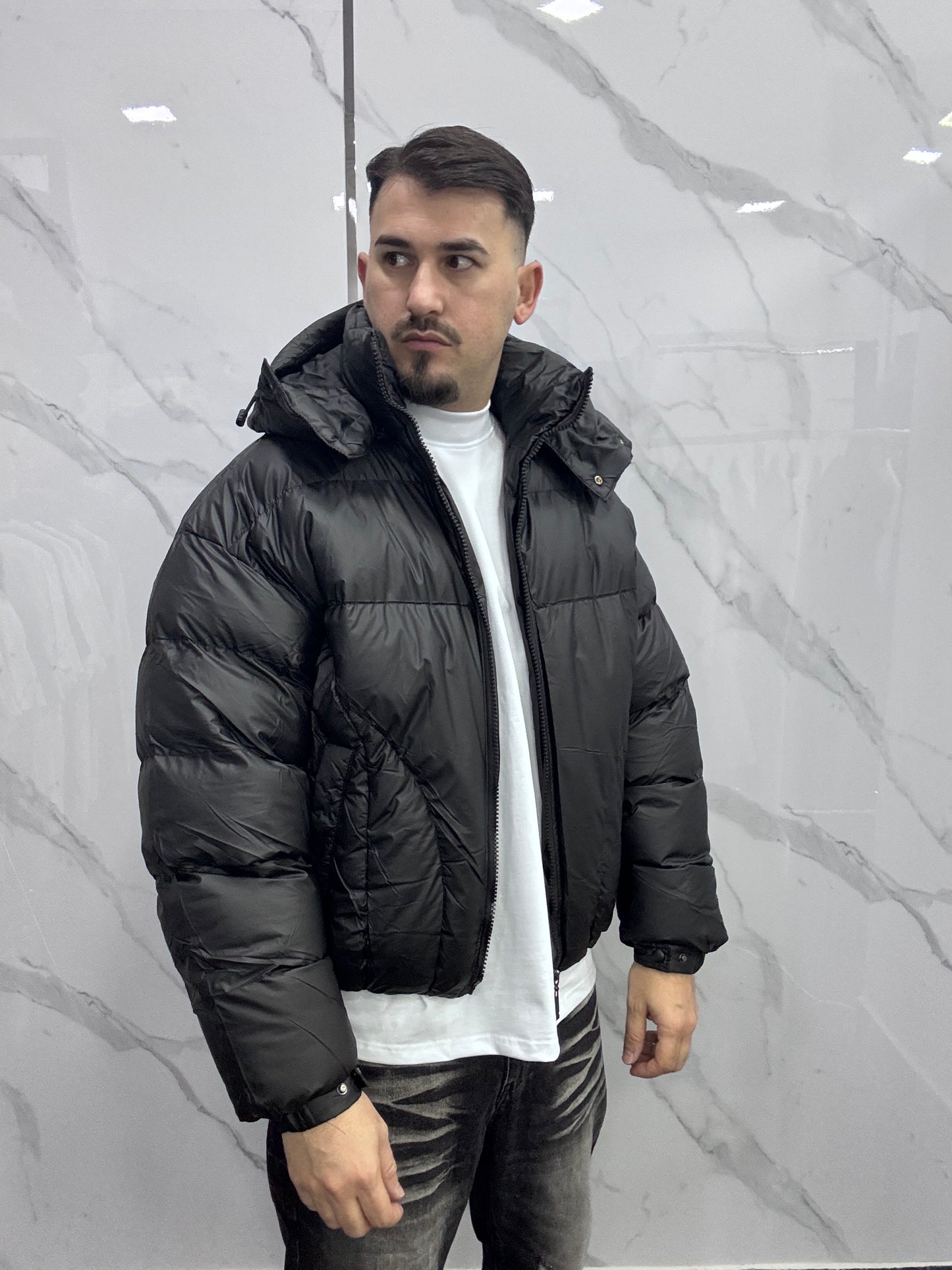 Puffer spalmato crop