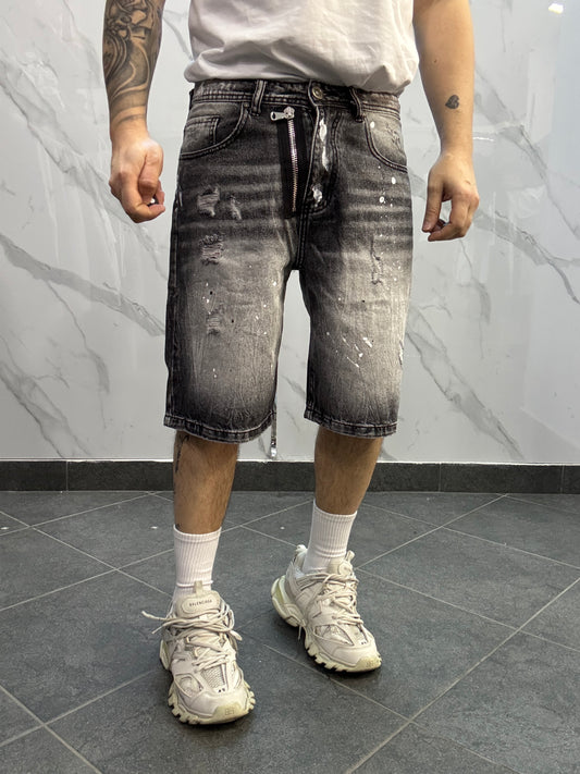 Bermuda d2 zip grigio