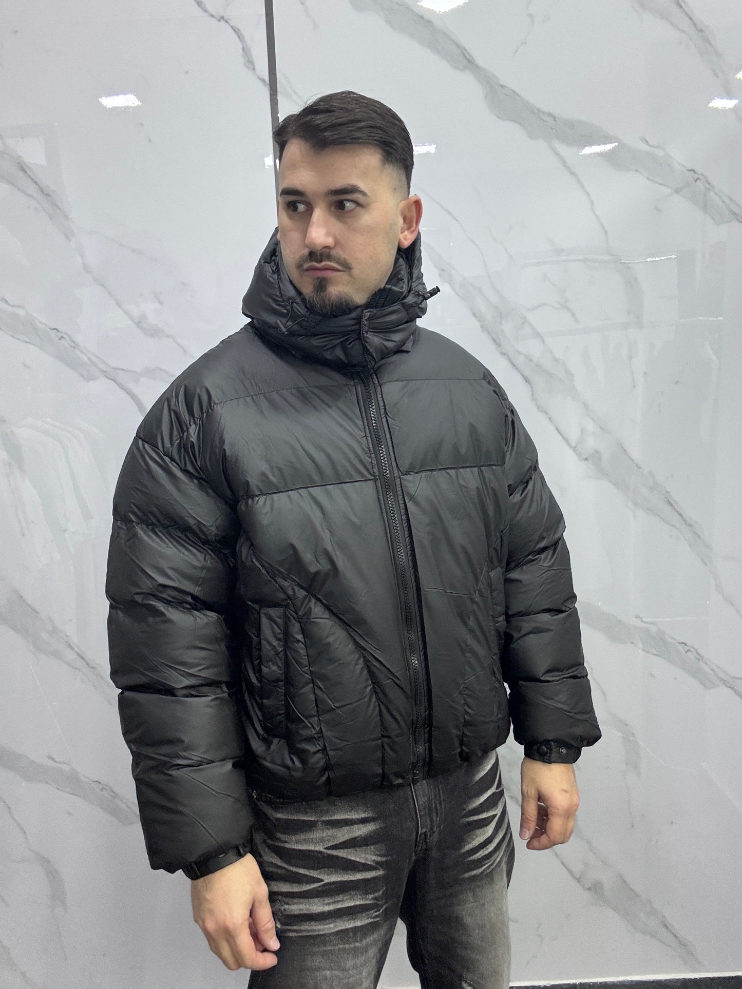 Puffer spalmato crop