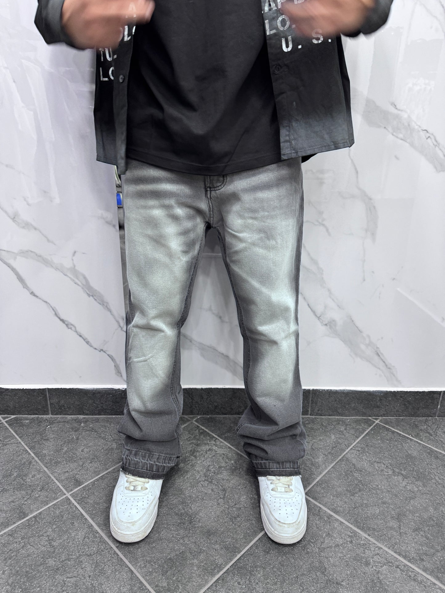 Jeans Flared grigio