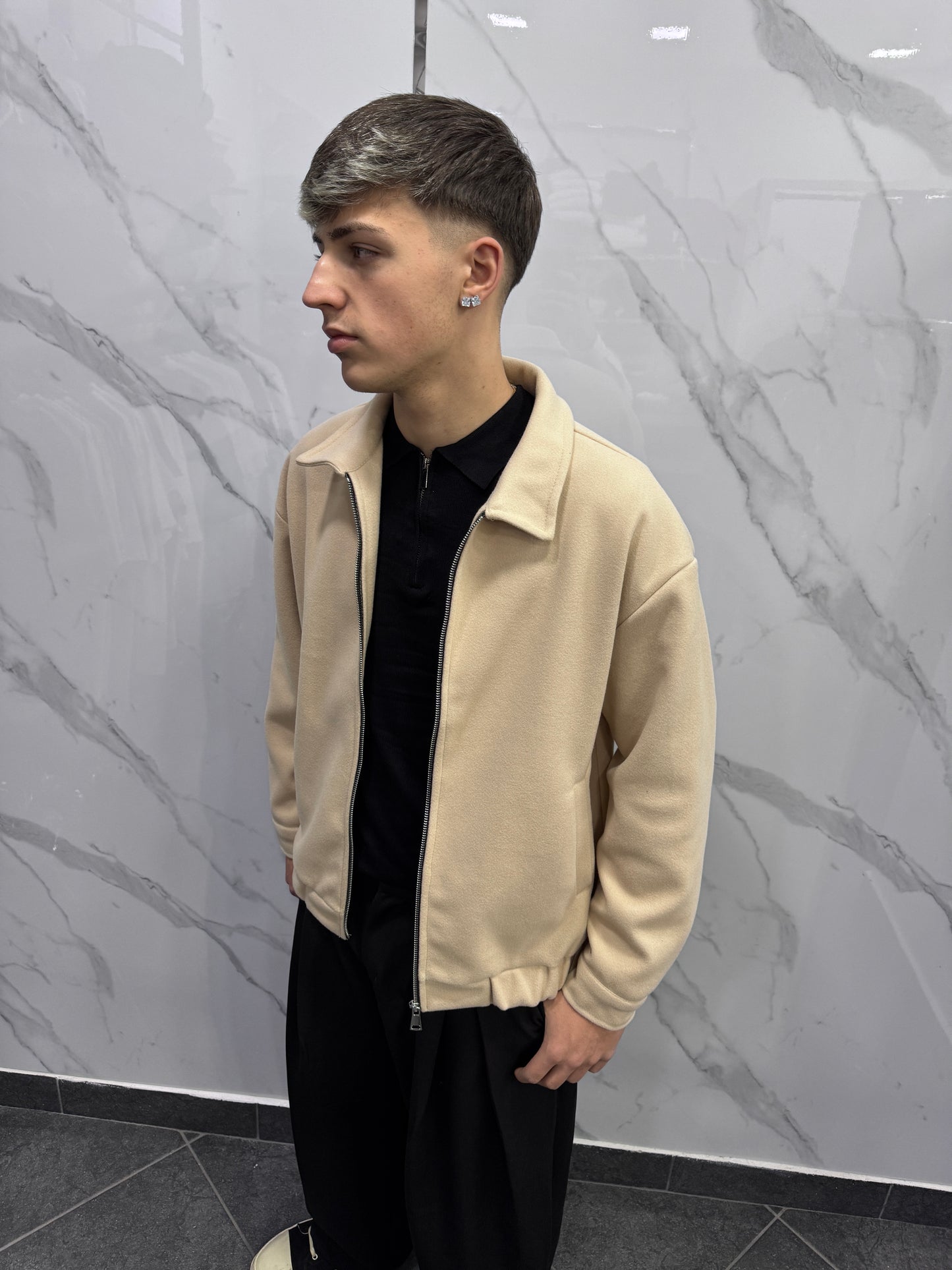 Jacket zip beige