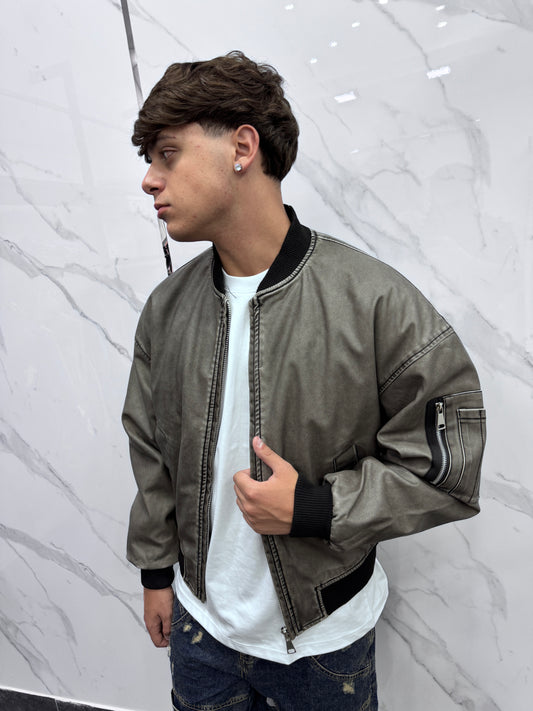Bomber ecopelle crop MOD Za*a