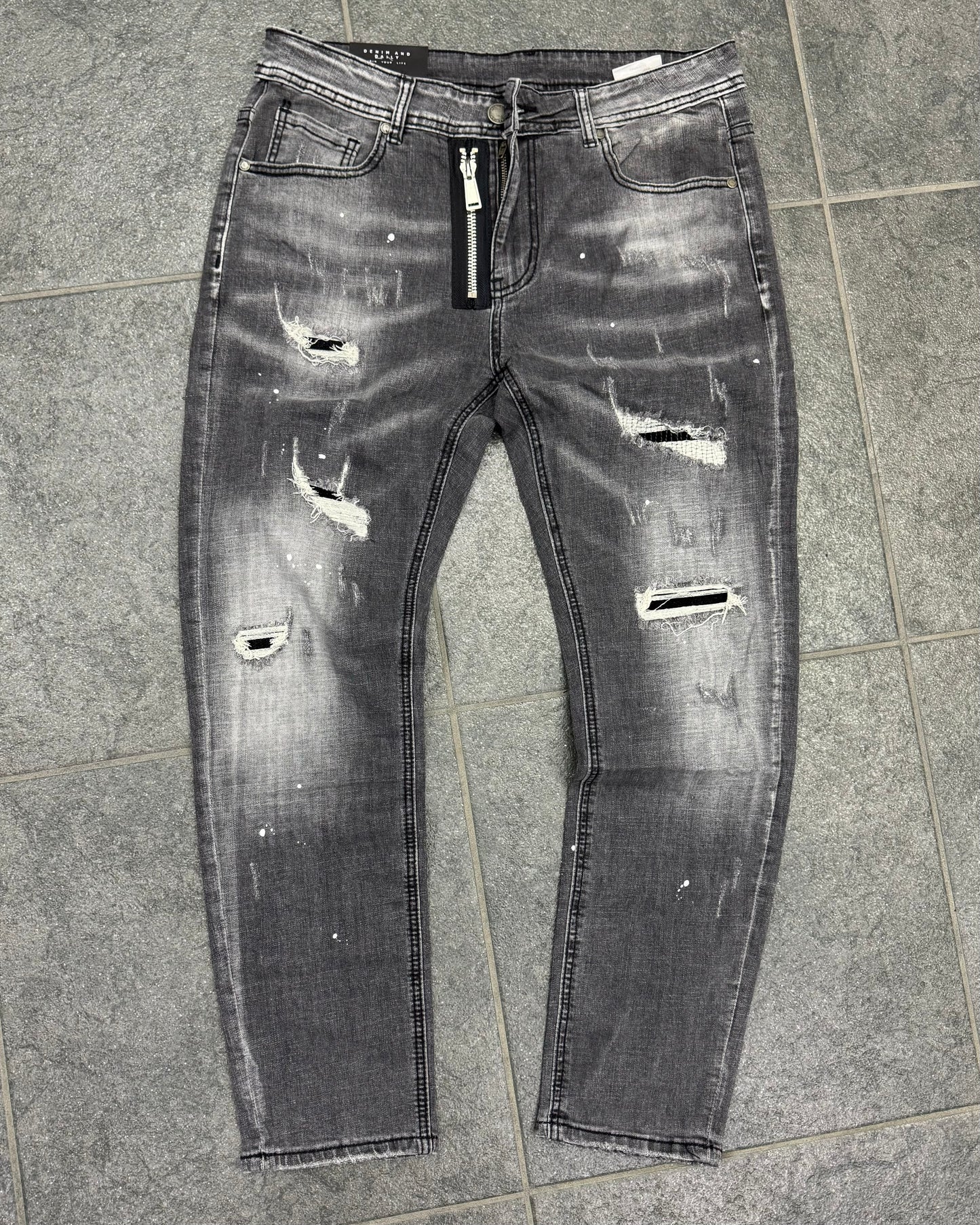 Jeans D2 zip grigio