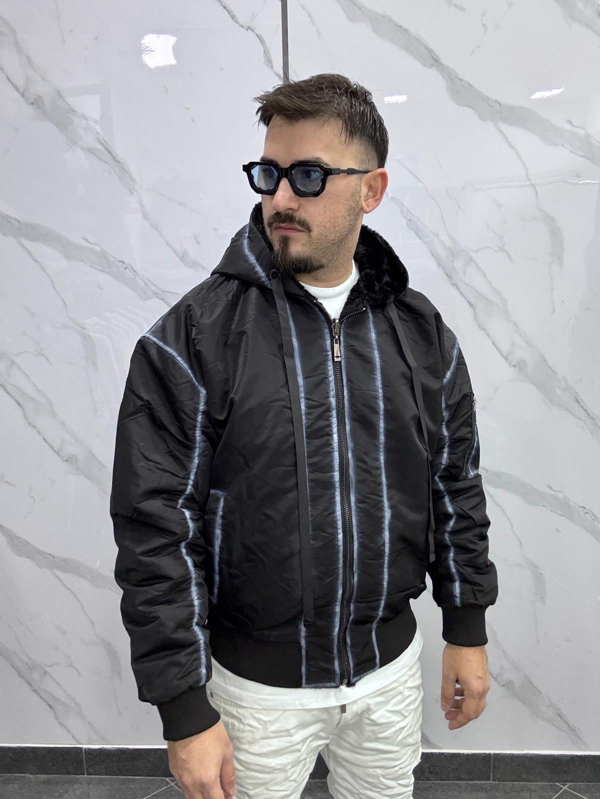 Bomber reversibile sfumato nero