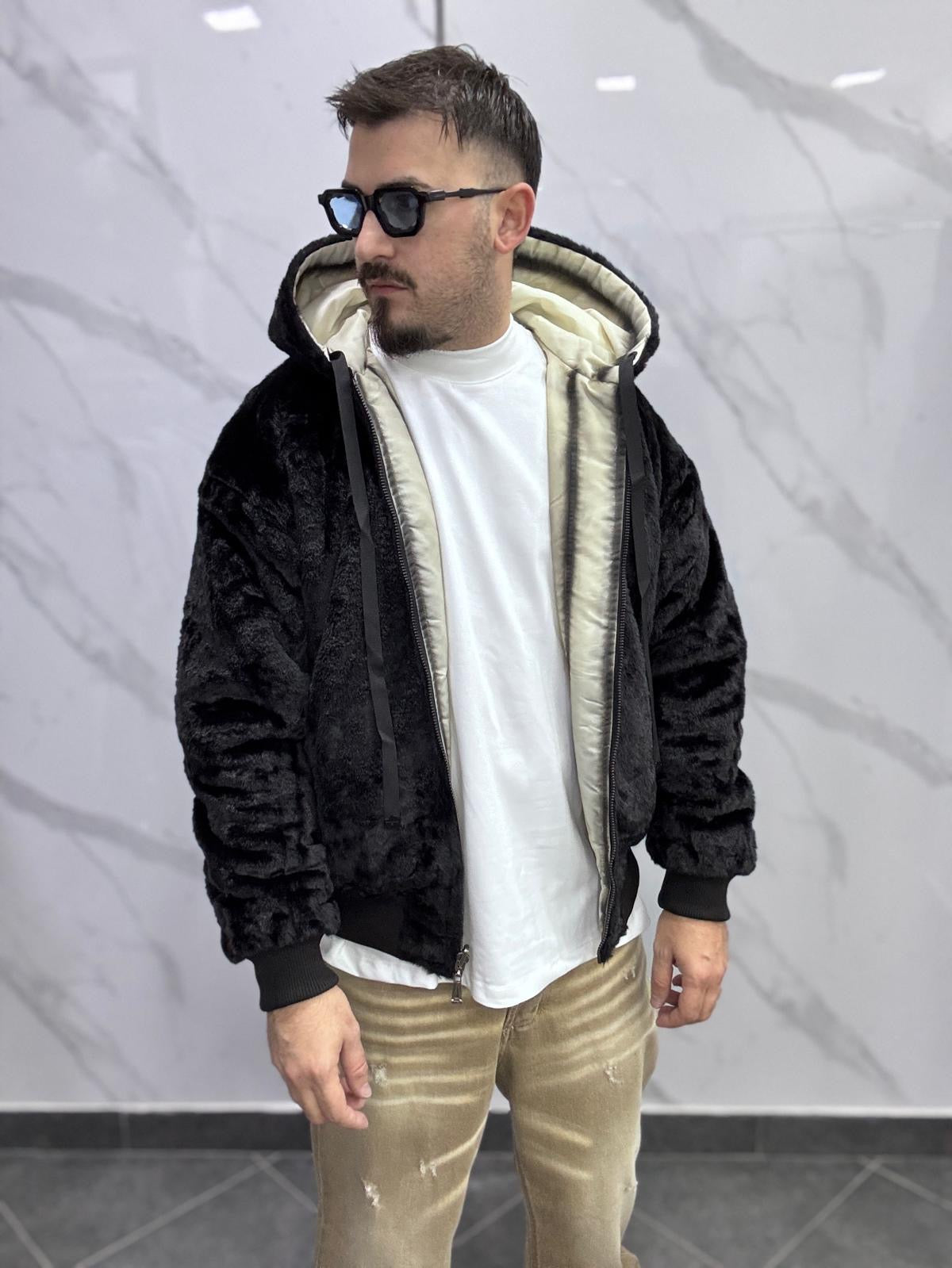 Bomber reversibile sfumato beige