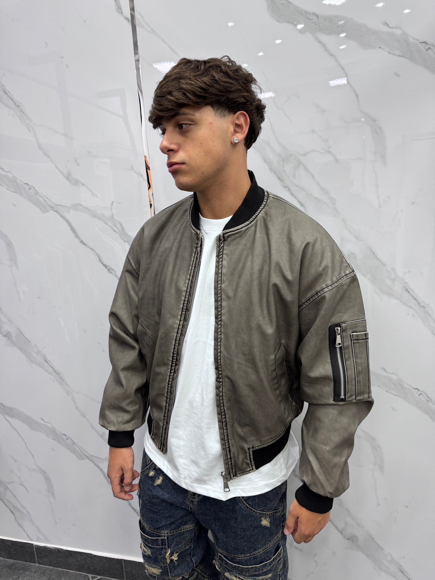 Bomber ecopelle crop MOD Za*a