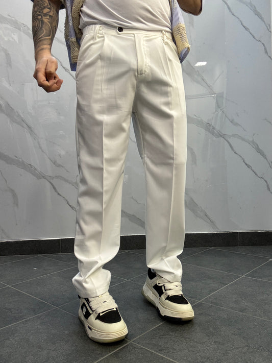 Pantalone fondo ampio bianco