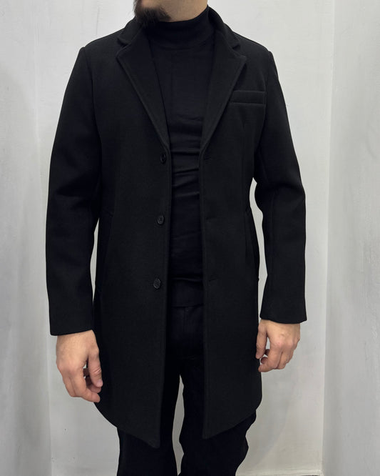 Cappotto monopetto nero