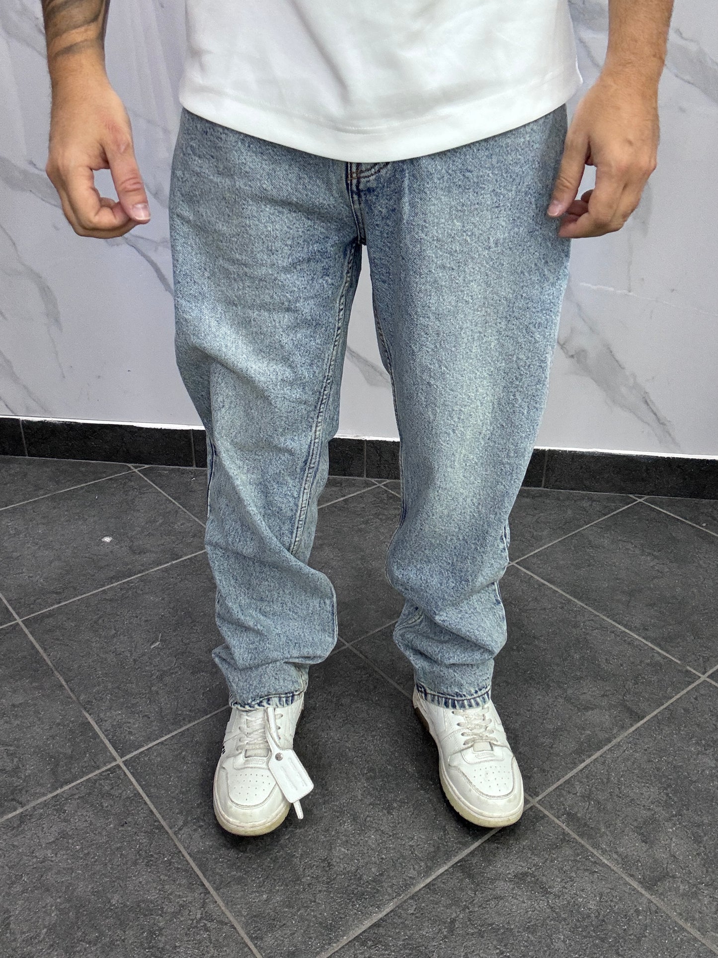 Baggy stone wash marmorizzato
