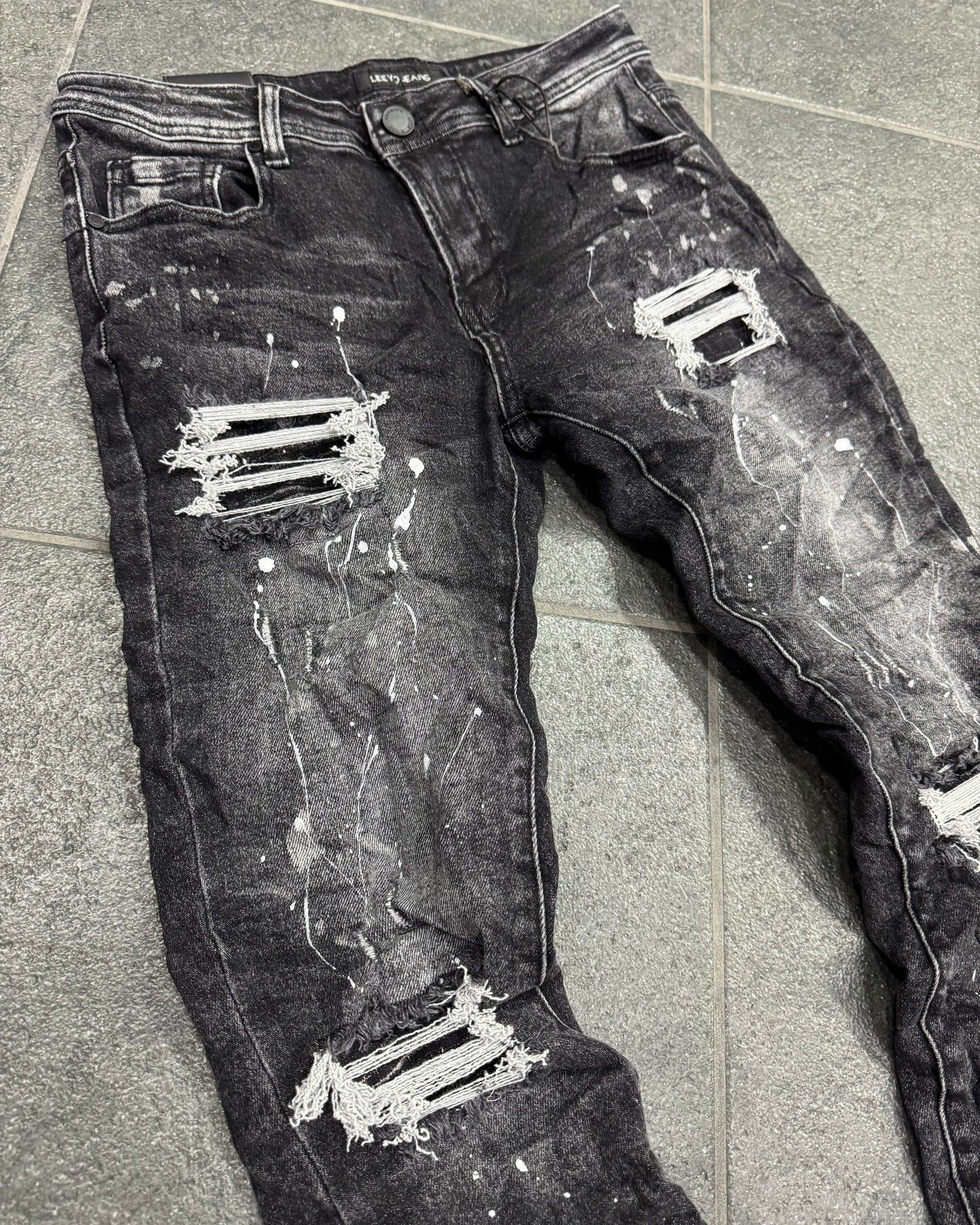 Jeans D2 black rotture