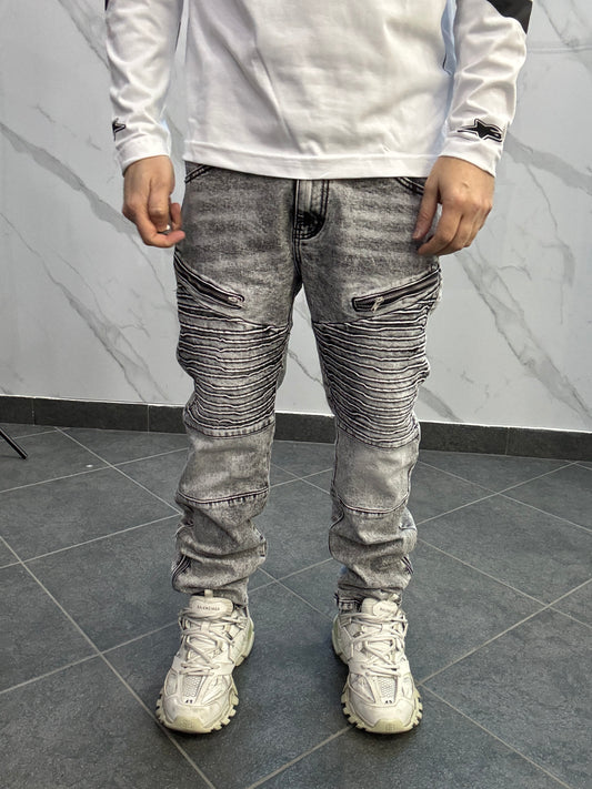 Byker doppia zip marmorizzato