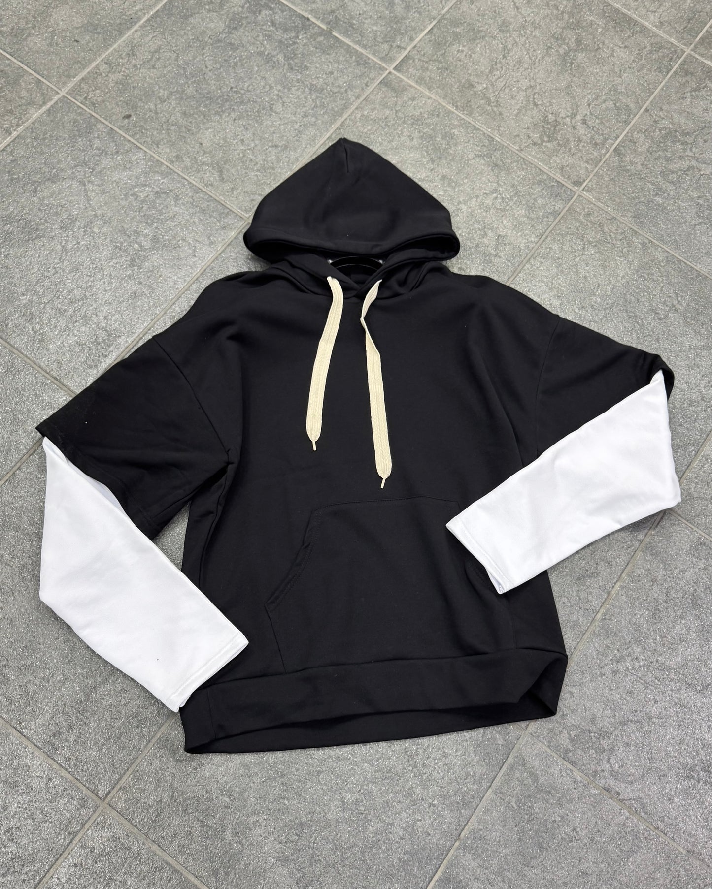 Hoodie double lacci