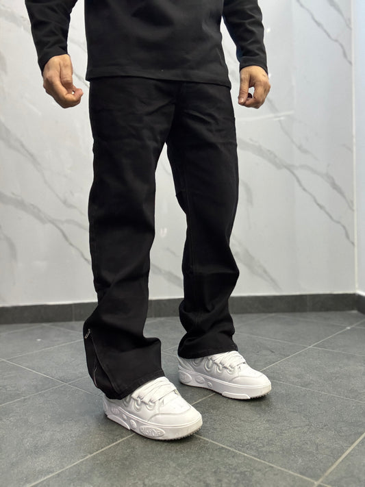 Flared zip nero
