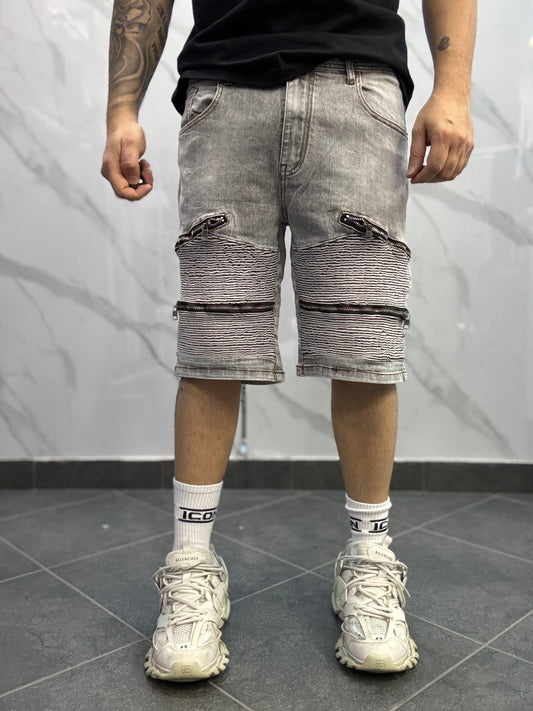 Bermuda 4 zip grigio