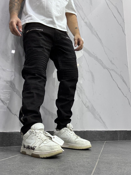 Byker nero doppia zip